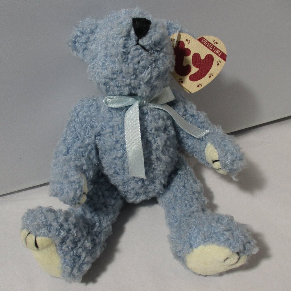 Collectible Ty Furry Baby Blue Teddy Bear Plush Bluebearry 1993